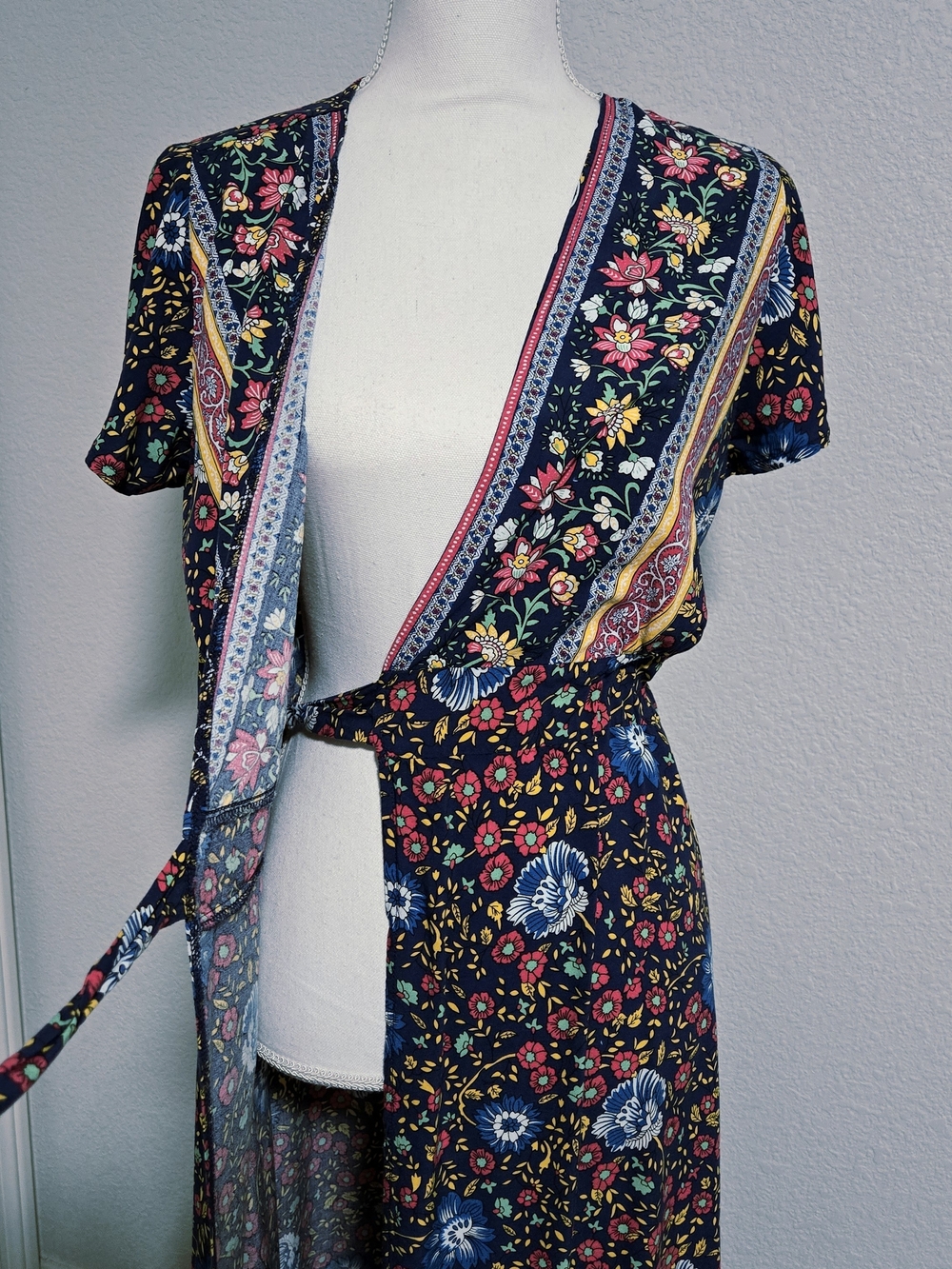PRETTYGARDEN Floral Wrap Maxi Dress M - Picture 6 of 9
